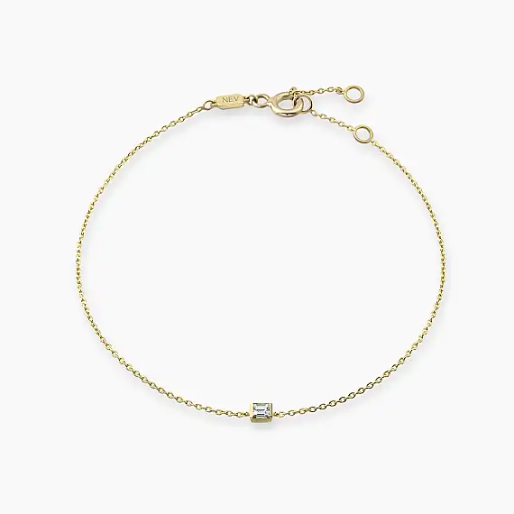 Connell 0.14 CT Baguette Cut Diamond Yellow Gold Bracelet - 1