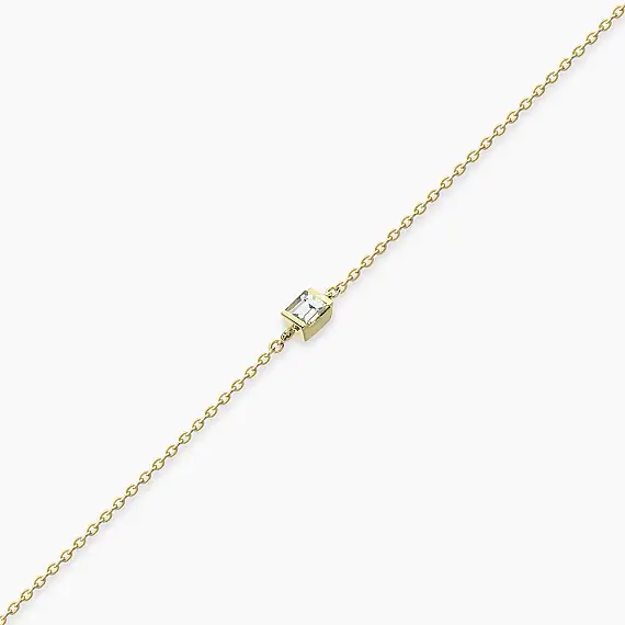 Connell 0.14 CT Baguette Cut Diamond Yellow Gold Bracelet - 2
