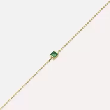 Connell 0.17 CT Baguette Cut Emerald Yellow Gold Bracelet - Nev Jewellery (1)