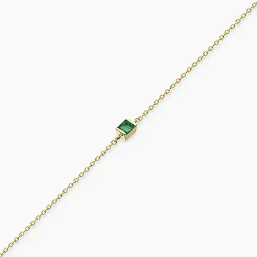 Connell 0.17 CT Baguette Cut Emerald Yellow Gold Bracelet - Nev Jewellery (1)