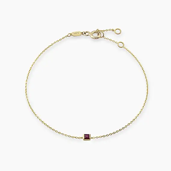 Connell 0.19 CT Caliber Cut Ruby Yellow Gold Bracelet - 1
