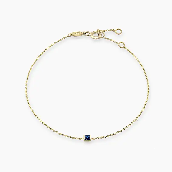 Connell 0.20 CT Caliber Cut Sapphire Yellow Gold Bracelet - 1