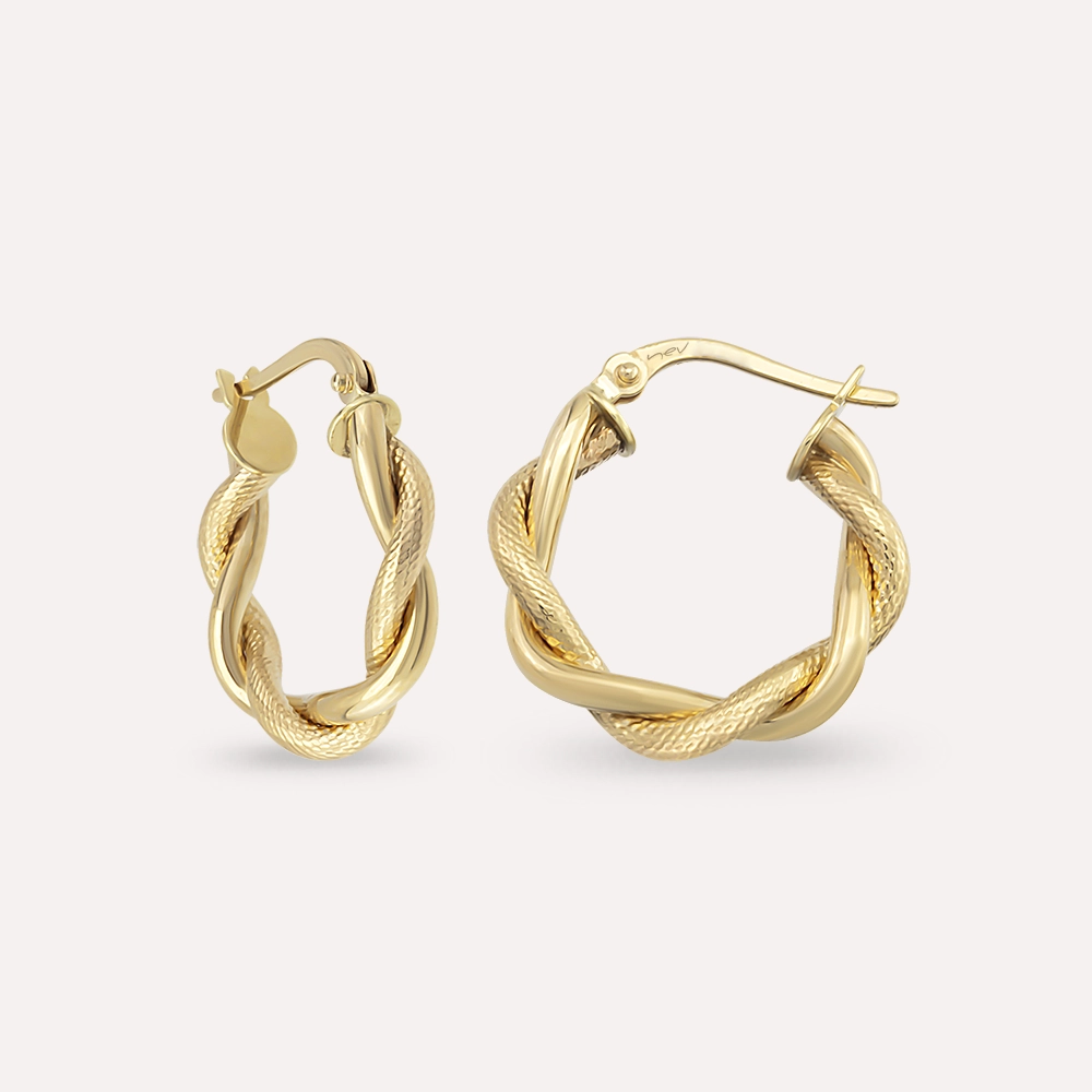 Corda New Yellow Gold Hoop Earring - Nev Jewellery (1)