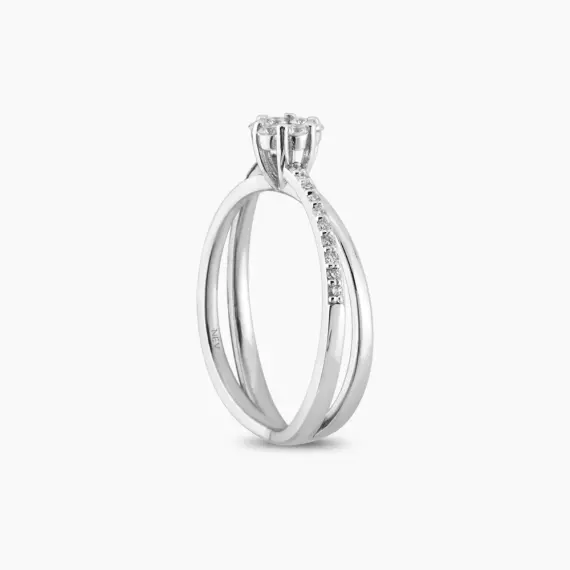 Diamond Spiral Wedding Ring - 4