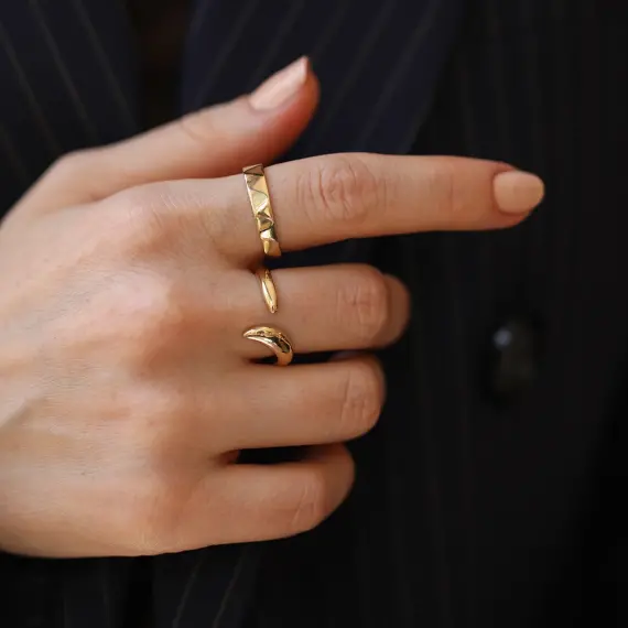 Corva Yellow Gold Ring - 2