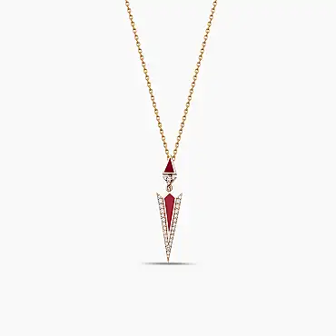 Corvus 0.25 CT Diamond and Red Enamel Pendant - Nev Jewellery (1)
