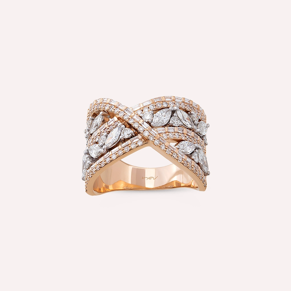 Cosmic 2.04 CT Baguette and Marquise Cut Diamond Ring - Nev Jewellery (1)