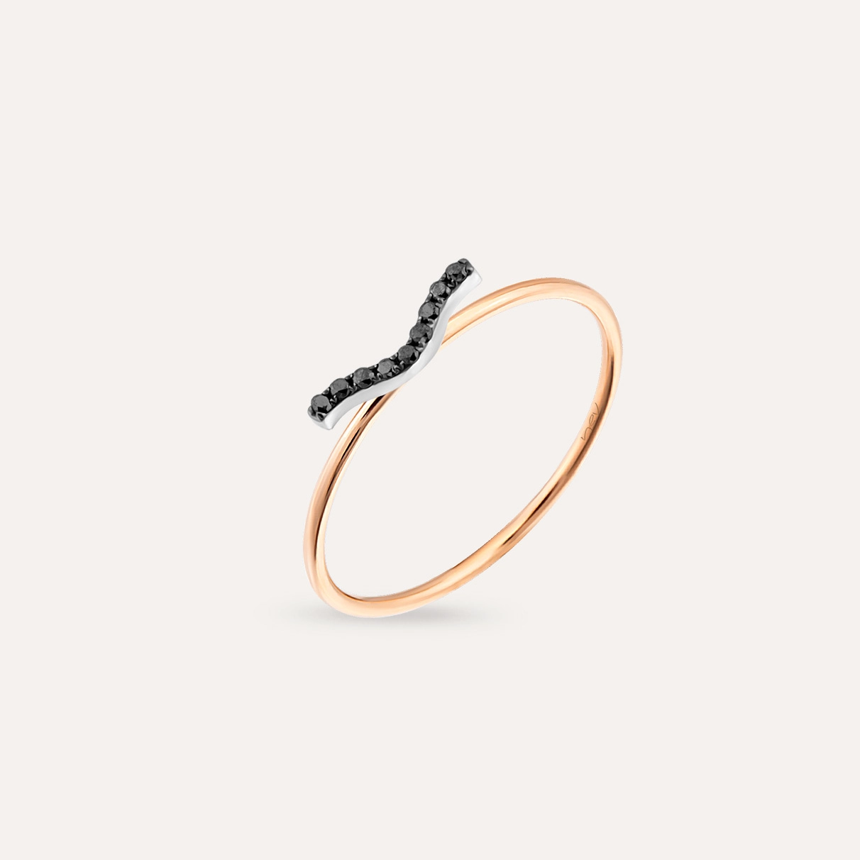 Crimp Black 0.06 CT Black Diamond Ring - Nev Jewellery (1)