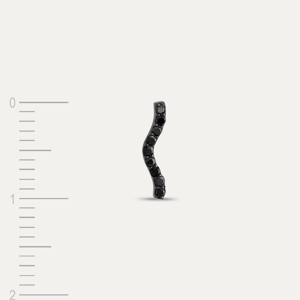 Crimp Black 0.07 CT Black Diamond Mini Single Earring - 4