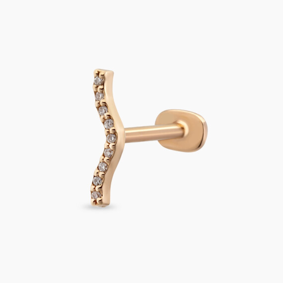 Crimp Rose Diamond Piercing - Nev Jewellery