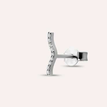 Crimp White 0.04 CT Diamond Mini Single Earring - Nev Jewellery
