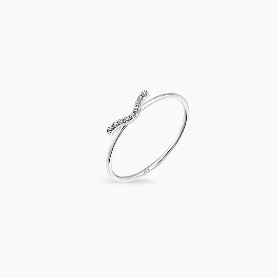 Crimp White 0.05 CT Diamond Ring - 3