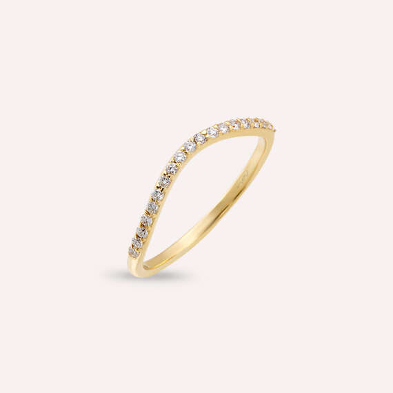 Crush 0.15 CT Diamond Yellow Gold Ring - 4