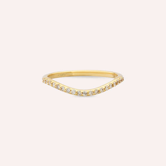 Crush 0.15 CT Diamond Yellow Gold Ring - 5