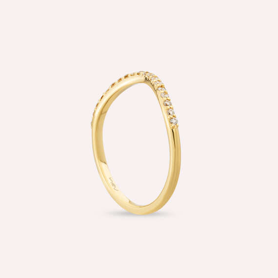 Crush 0.15 CT Diamond Yellow Gold Ring - 7