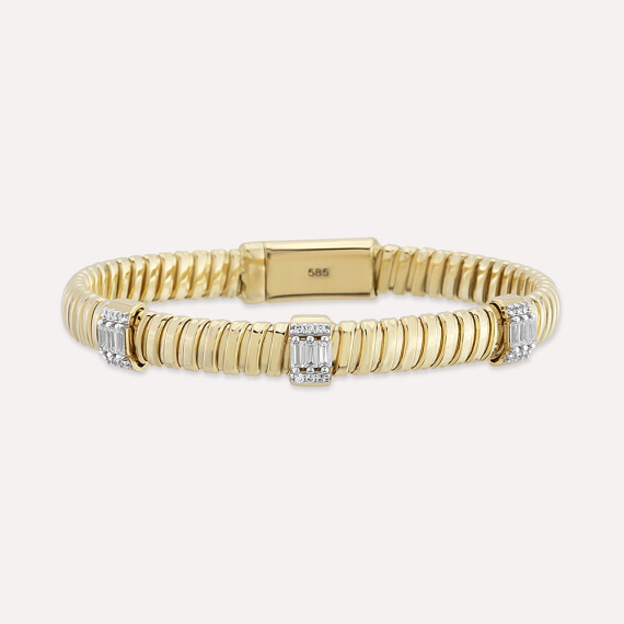 Curly II Yellow Gold Bracelet - Nev Jewellery