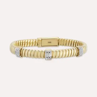 Curly II Yellow Gold Bracelet - Nev Jewellery (1)