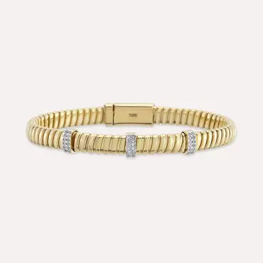 Curly Yellow Gold Bracelet - Nev Jewellery (1)