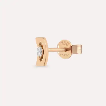 Curve Marquise Cut Diamond Rose Gold Earring - Nev Jewellery (1)