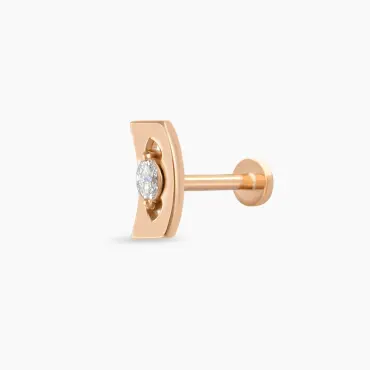 Curve Marquise Cut Diamond Rose Gold Piercing - Nev Jewellery (1)