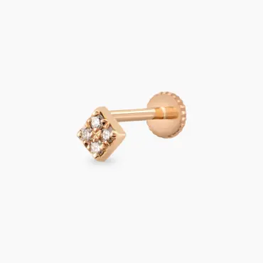 Dama Diamond Rose Gold Piercing - Nev Jewellery (1)