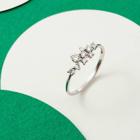 Jasmine Diamond White Gold Ring - 6