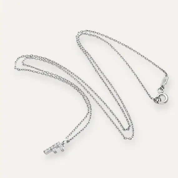 Diamond Rose Gold F Letter Necklace - 2