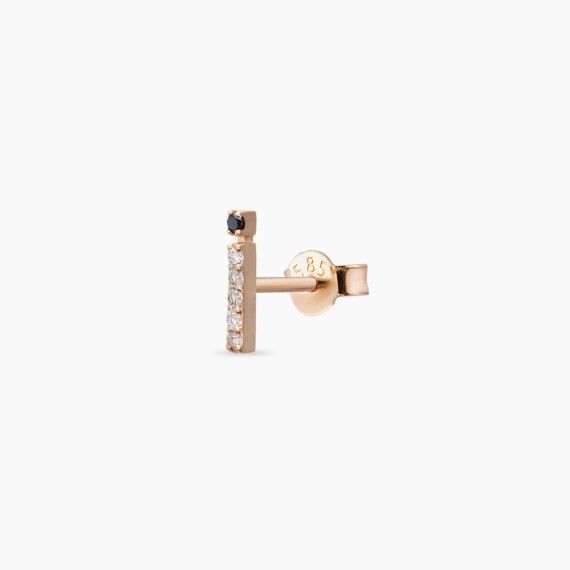 Diamond Rose Gold İ Letter Mini Single Earring - Nev Jewellery