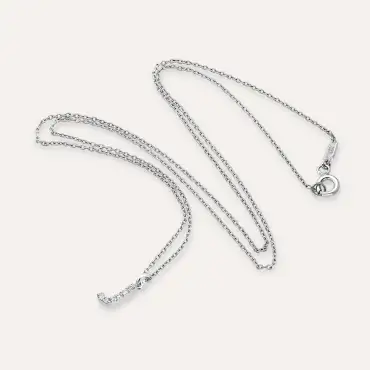 Diamond White Gold J Letter Necklace - Nev Jewellery (1)