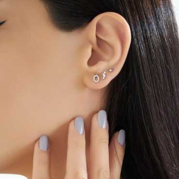Diamond White Gold Ö Letter Mini Single Earring - Nev Jewellery (1)