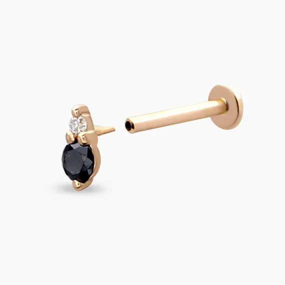 Dots Black Diamond Rose Gold Piercing - 4