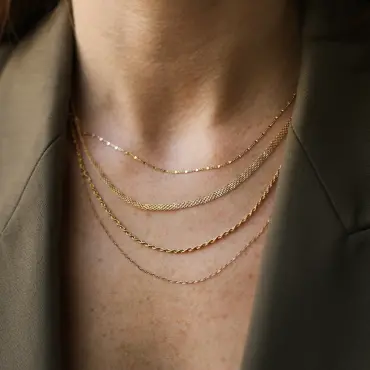 Douce Yellow Gold Italian Necklace - Nev Jewellery (1)
