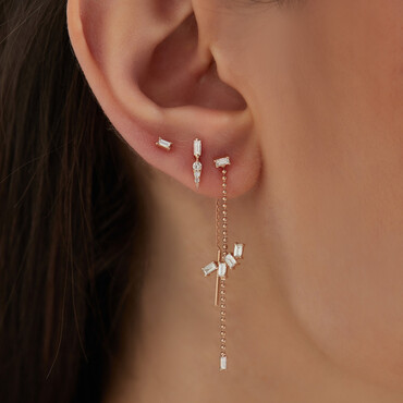 Dream 0.32 CT Baguette Cut Diamond Single Earring - Nev Jewellery (1)