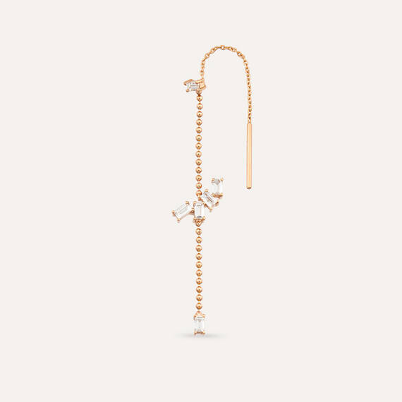 Dream 0.32 CT Baguette Cut Diamond Single Earring - 1