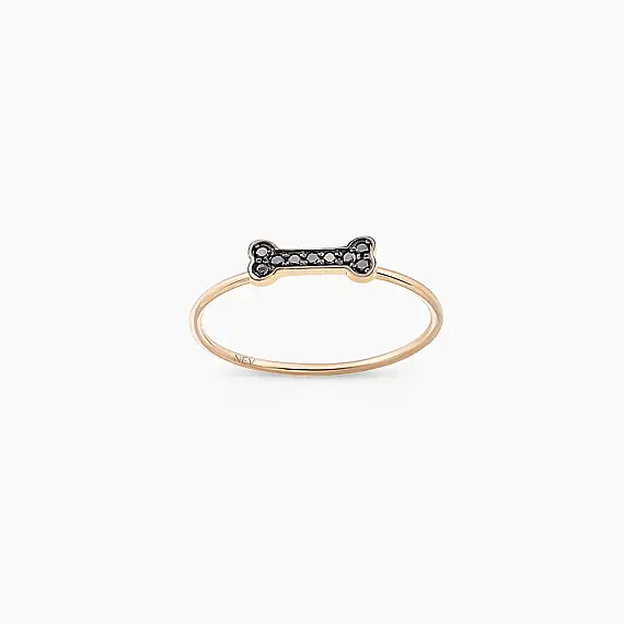 Droopy 0.06 CT Black Diamond Ring - 1