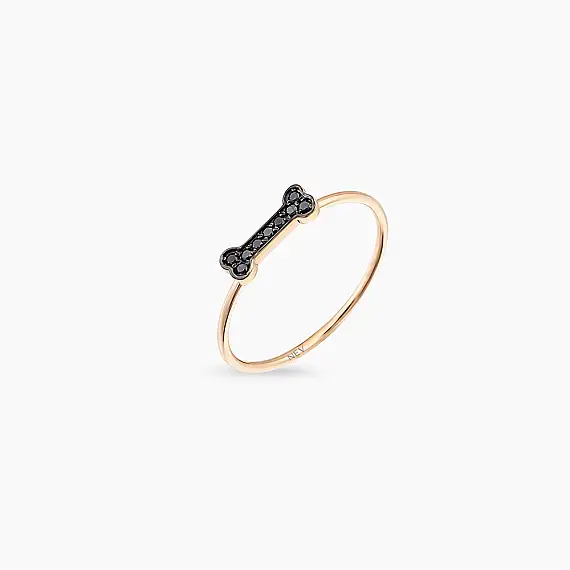 Droopy 0.06 CT Black Diamond Ring - 3