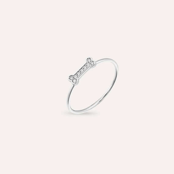 Droopy 0.06 CT Diamond White Gold Ring - 4