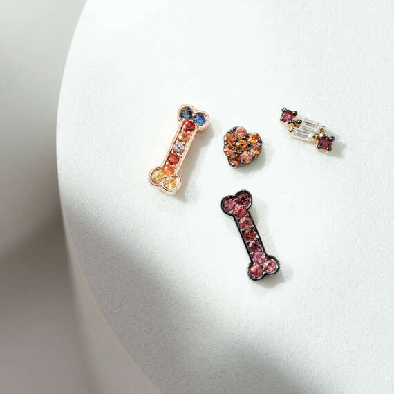 Droopy 0.10 CT Multicolor Sapphire Mini Single Earring - 3