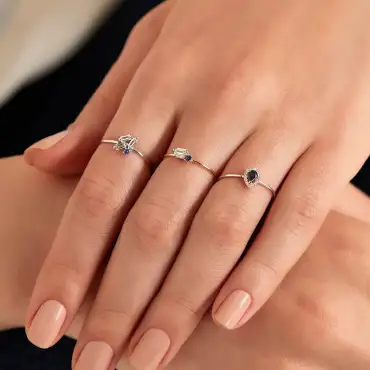 Drop 0.18 CT Sapphire and Diamond Ring - Nev Jewellery (1)