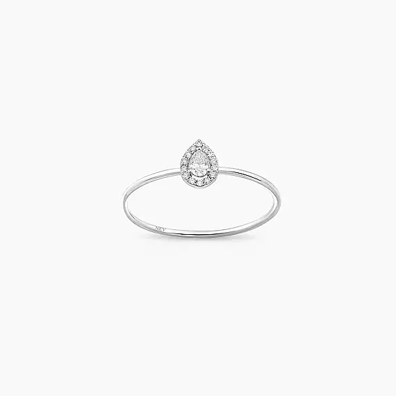 Drop 0.22 CT Diamond White Gold Ring - 1