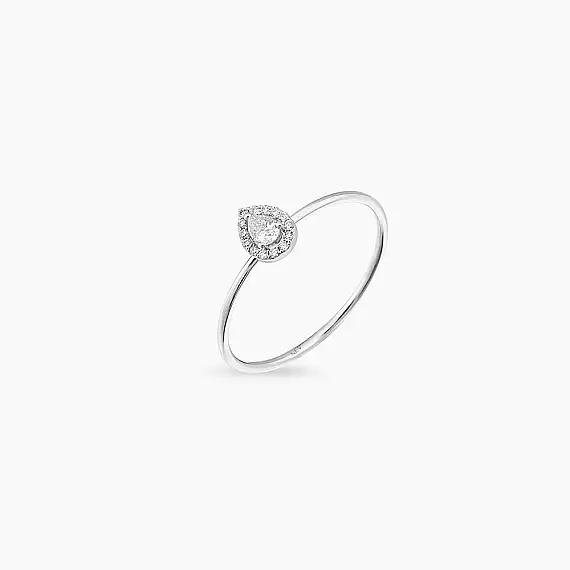 Drop 0.22 CT Diamond White Gold Ring - 3