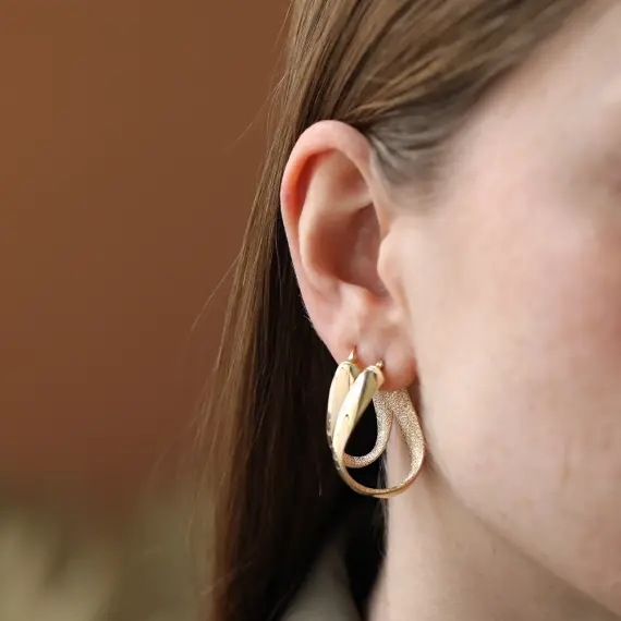 Dune Medium Yellow Hoop Earring - 4