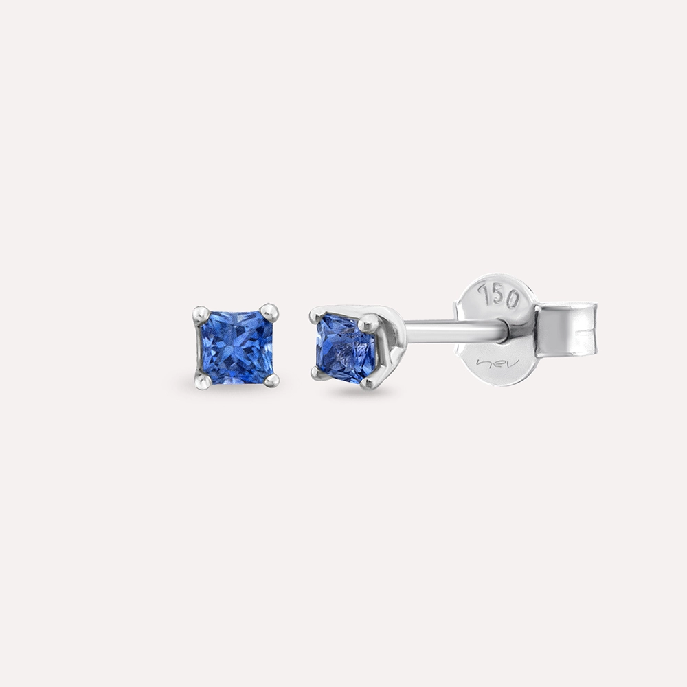 Duo 0.26 CT Blue Sapphire White Gold Earring - Nev Jewellery (1)