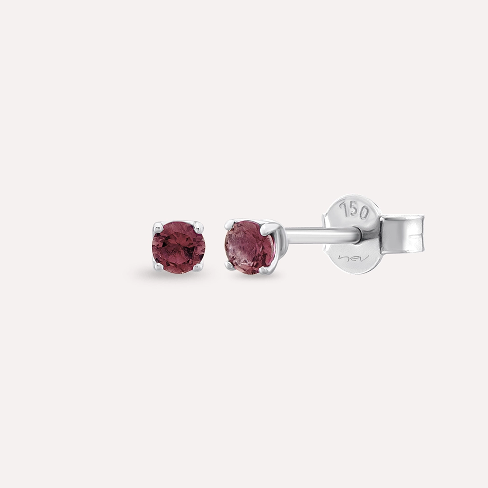 Duo 0.45 CT Red Sapphire White Gold Earring - Nev Jewellery (1)