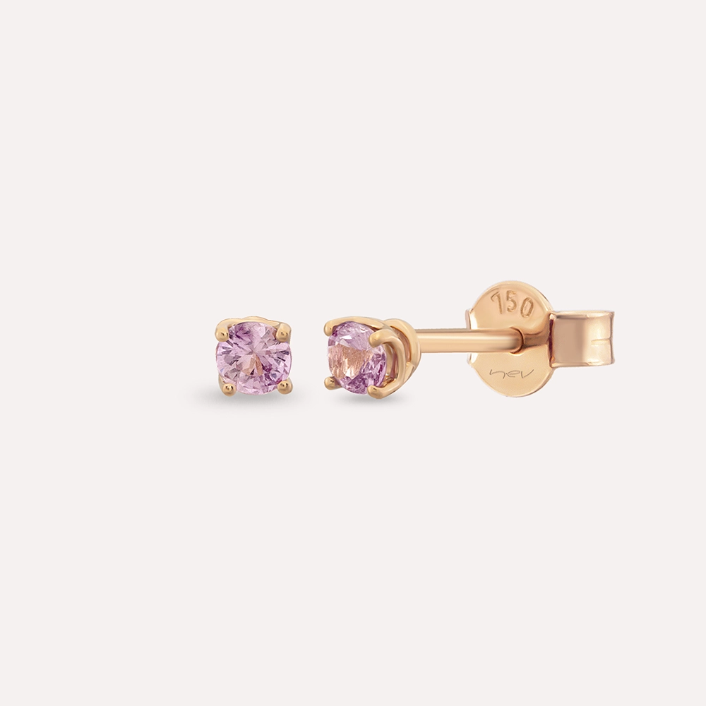 Duo 0.48 CT Light Pink Sapphire Rose Gold Earring - Nev Jewellery (1)