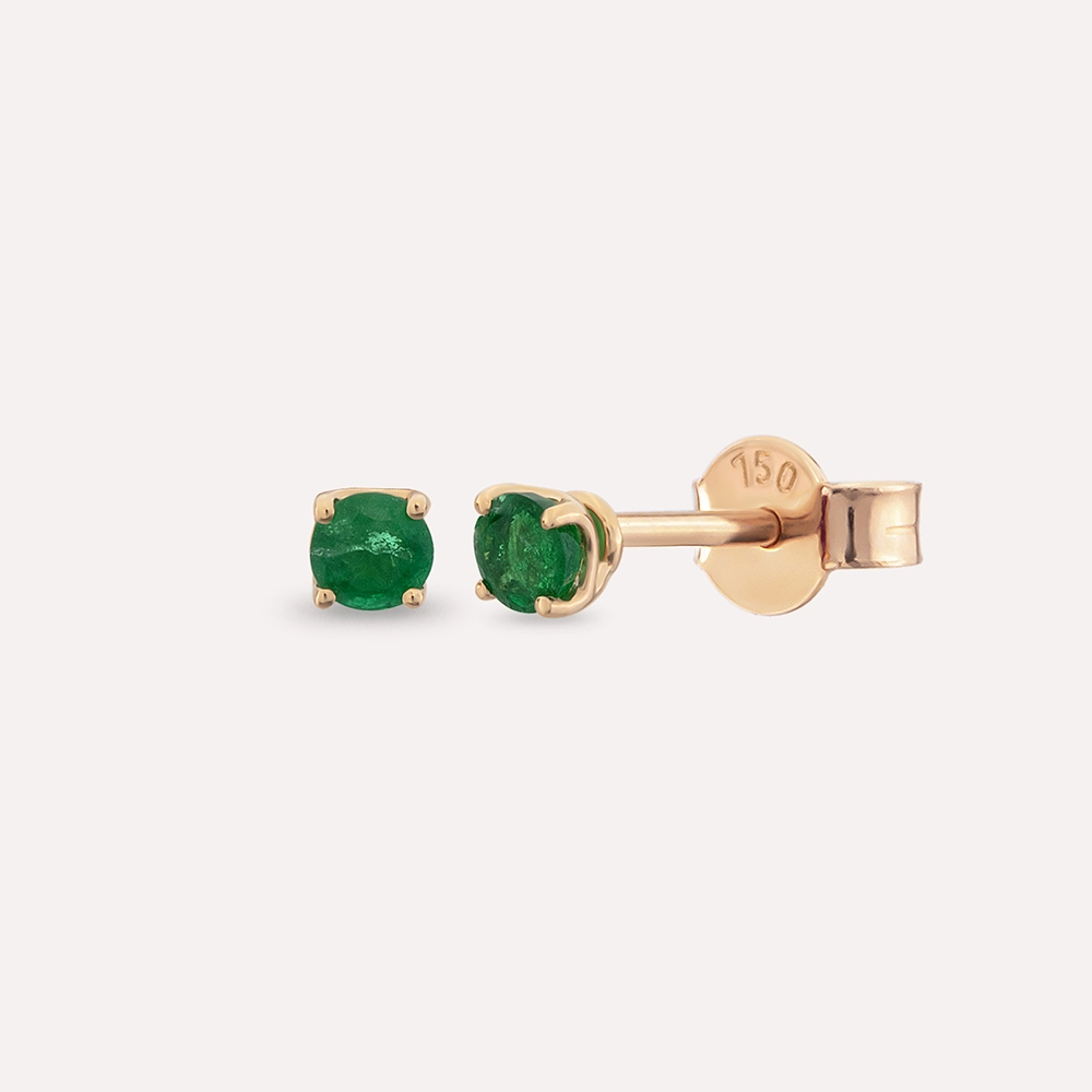 Duo 0.60 CT Emerald Rose Gold Earring - Nev Jewellery (1)