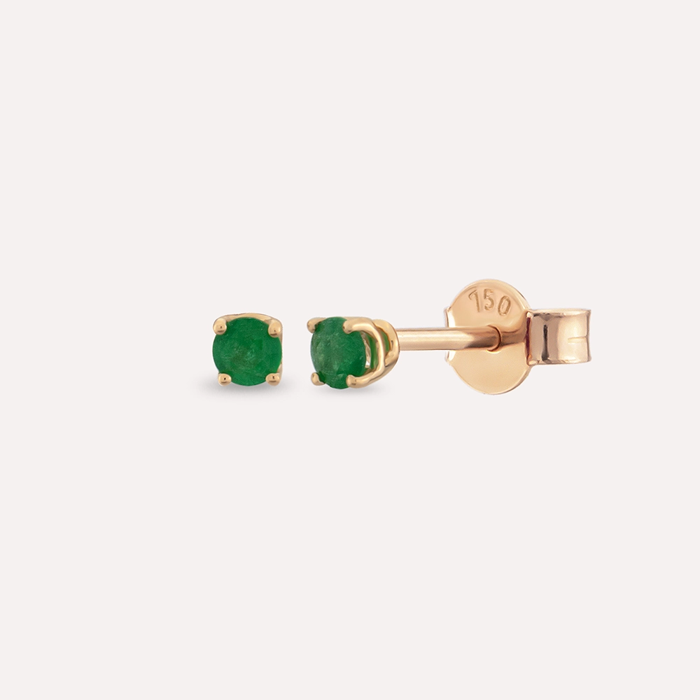 Duo Emerald Rose Gold Earring - Nev Jewellery (1)