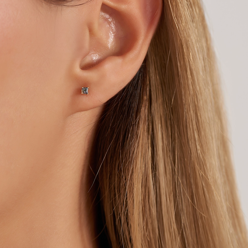 Duo Green Sapphire Rose Gold Earring - Nev Jewellery (1)