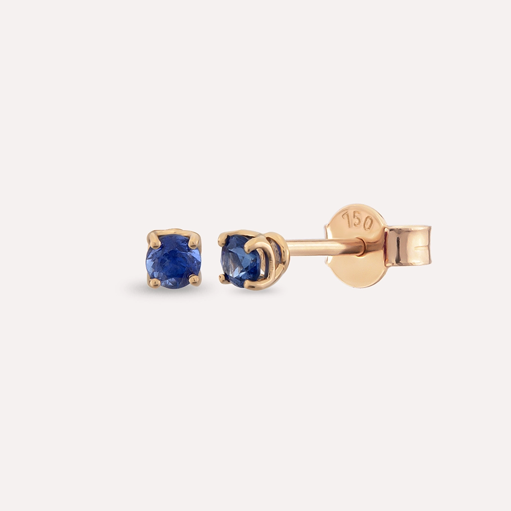 Duo Multicolor Sapphire Rose Gold Earring - Nev Jewellery (1)