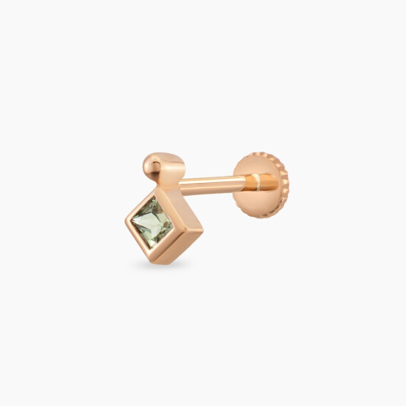 Echo Green Sapphire Rose Gold Piercing - Nev Jewellery